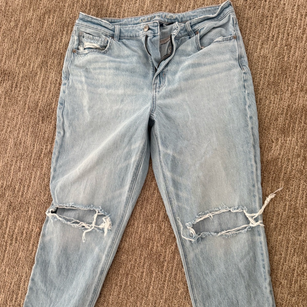 American Eagle Outfitters Light Blue Ripped Skinny Jeans